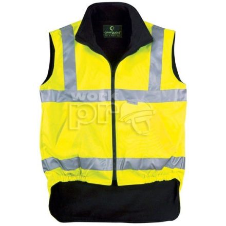 Mellény Hi-Viz Fluo bélelt kifordítható Oxford külső fekete/sárga XL