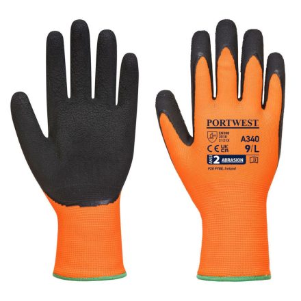 Portwest A340 - Hi-Vis Grip latex kesztyű, narancs/fekete 11-es