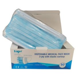   EGYSZERHASZNÁLATOS  3 RÉTEGŰ MASZK  ALUMÍNIUM ORRMEREVÍTŐVEL 